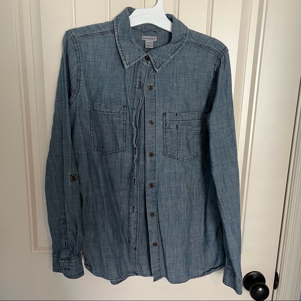 Carhartt Men’s Denim Flannel Button-down S(4/6)